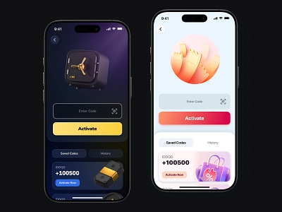 Promo Code Screens activate app code game ios mobile mobile app promo promo code ui uiux