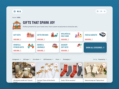 Christmas Market Category Page categories category page christmas christmas website design e commerce market shop store ui user interface ux web design website design