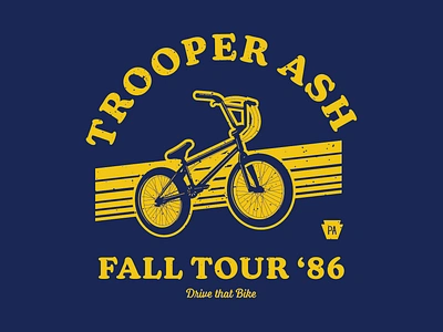 T-Shirt - Bicycle Safety 1986 bicycle bike bike safety blue and yellow logo design pennsylvania southeastern pa trooper tshirt design typography vintage