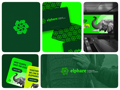 ✨ Elphare Logo & Branding ✨ brandidentity branding design designshowcase elephant elpharebranding iconography logodesign minimal ngo