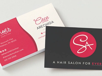 Business Cards - Hair Salon backdrop beauty salon business card hair salon haircut inclusive pattern red white and black wallpaper