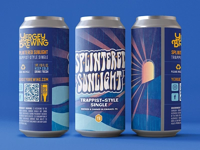 Beer Can Label Design - Splintered Sunlight beer beer can belgian beer can design craft beer deep blues grateful dead hand lettering label design lehigh valley pennsylvania splintered sunlight sun burst trappist