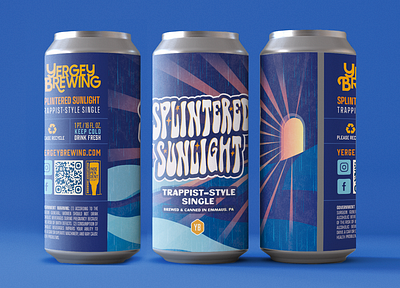 Beer Can Label Design - Splintered Sunlight beer beer can belgian beer can design craft beer deep blues grateful dead hand lettering label design lehigh valley pennsylvania splintered sunlight sun burst trappist