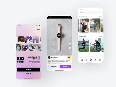 BidFeed - Ecommerce Mobile App Design app design mobile app design ui ux ux design