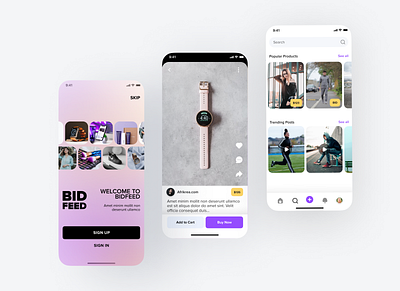 BidFeed - Ecommerce Mobile App Design app design mobile app design ui ux ux design
