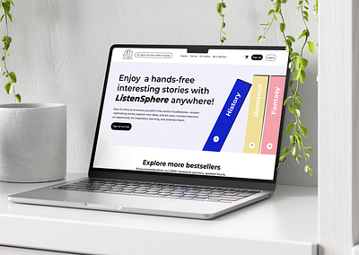 ListenSphere - audiobooks and podcasts streming platform audiobooks design design pages design website landing page typography ui uxui uxui design web design