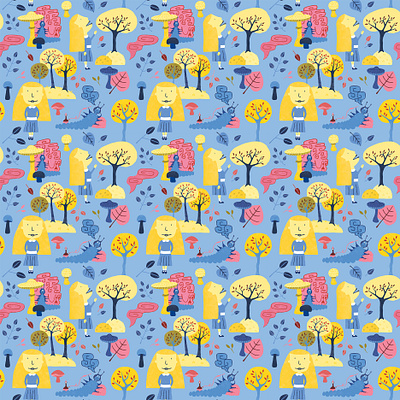 Alice World • Patterns alice children book design graphic design illustration pattern