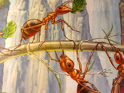 Εργατικά μυρμήγκια - Working ants illustration photoshop street art wall design αθήνα σχέδιο τοιχογραφία φωτογραφία