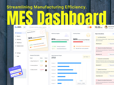 Manufacturing Execution System (MES) Dashboard app design branding dashboard figma figma design garments manufacturing logo manager dashboard mes dashboard saas software design ui ui design user experience userexperience ux ux design web app design website design