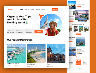 Travego | A tour planner website. branding colorfull design logo tour planner website travel design travel site ui design web design website