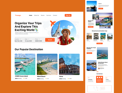 Travego | A tour planner website. branding colorfull design logo tour planner website travel design travel site ui design web design website