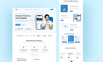 Fintriga Website UI/UX Design banking apps design banking website business website figma ui ux figma website design fintech website fintech website design mockup design modern website responsive website saas saas website design ui designer website mockup website template