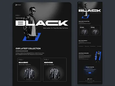 Clothing Apparel E-commerce Framer Website apparel clothing dailyui dark e commerce figma figma design framer framer design framer development leather jacket minimal modern startup startups ui ui design user interface design web design website