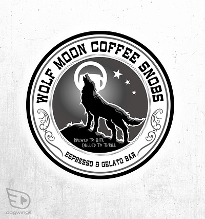 Coffee bar logo chipdavid coffee dogwings drawing logo vector