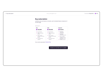 Buy subscription page app balance branding buy choose pack daily ui design design system figma inner page minimal pack package comparison personal account product design subscription ui ui typography user ux