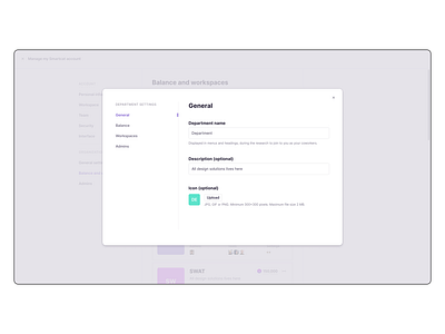 General settings/manage account/2 level account app branding daily ui design design system figma general menu minimal modal window set up settings ui user ux