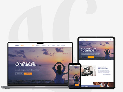 Axia Responsive Landing Page Design branding design figma graphic design mobile design responsive ui ux uxui design web design