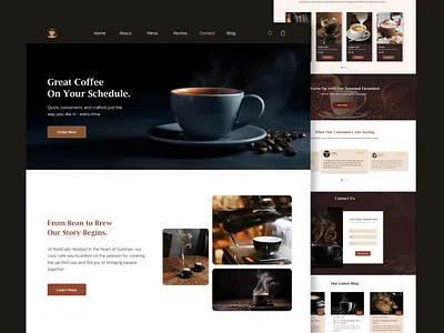 Coffee Shop - Landing Page cafe cafeteria coffee coffee cup coffee shop coffee shop website coffeeshop landing landing page restaurant ui uidesign uiux ux web design webdesign websitedesign