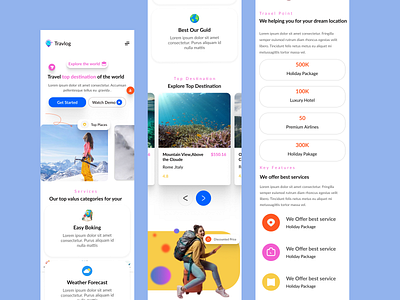 Travel Mobile App Design design graphic design illustration landing page logo mobile app design travel app design travel landing page typography ui ux vector