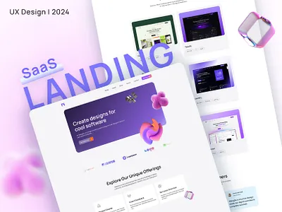 SaaS Landing Page – Modern & Vibrant 2024 adminpanel branding dashboard design design figma figma design landing page saas saas landing ui ui design user interface userexperience ux ux design website design wireframe