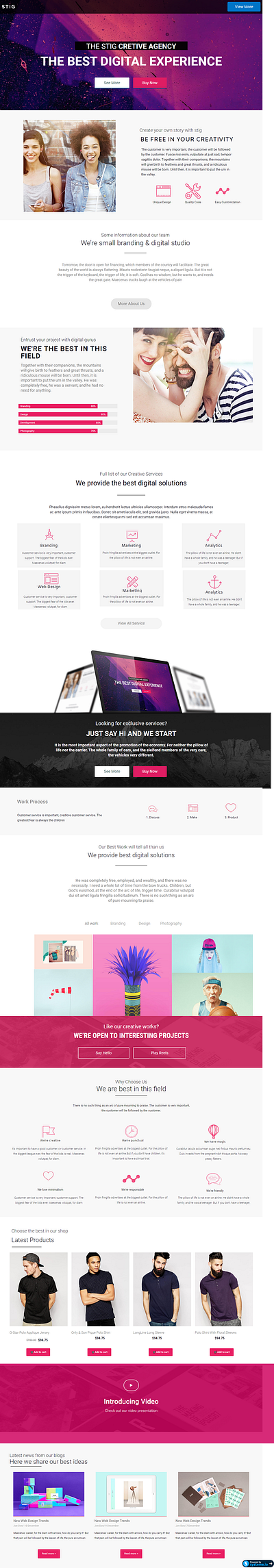 Agency Landing page branding graphic design landing page