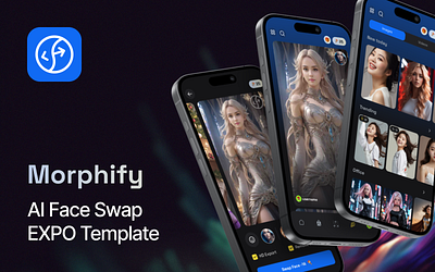 Morphify AI Faceswap EXPO ai app design expo faceswap kit mobile morphify template ui