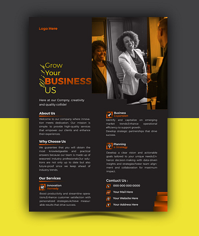 Creative Modern Business Flyer Design template A4 Size. poster