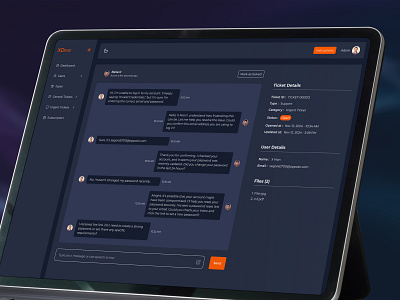 XDesk-Live Chatting System Ui Page Design 3d animation branding chatting system design dashboard design food voucher app graphic design human centered design illustration logo mobile app modern app motion graphics support system design ticket system design ui ui ux design ux design xdesk