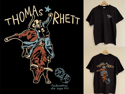 Thomas Rhett Merch Bull Rider Tee band band merch branding concert country country music cowboy festival illustration las vegas lettering merch music musician ranch rodeo t shirt thomas rhett vegas western