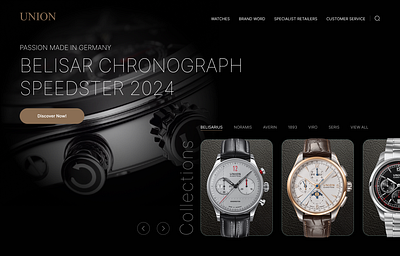 Watch Store - Landing UI 3d animation branding dark theme interaction landing luxury modern motion motion graphics page product design shop shopping store ui watch watch website watches web design