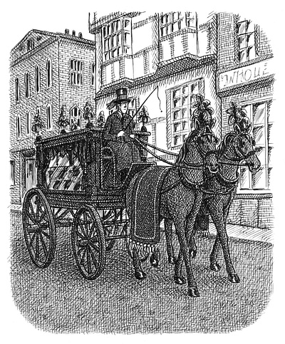 Victorian Hearse animals art artist artwork drawing hand drawn horse illustration ink victorian