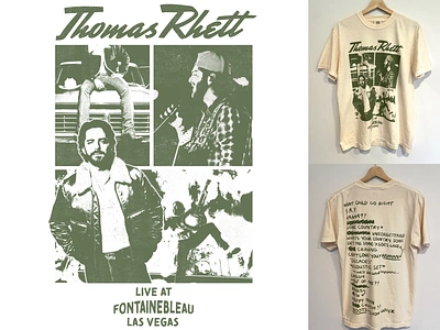 Thomas Rhett Merch Collage Tee band tee branding collage concert country country music design festival fontainebleau las vegas lettering muscian music photoshop t shirt thomas rhett vegas