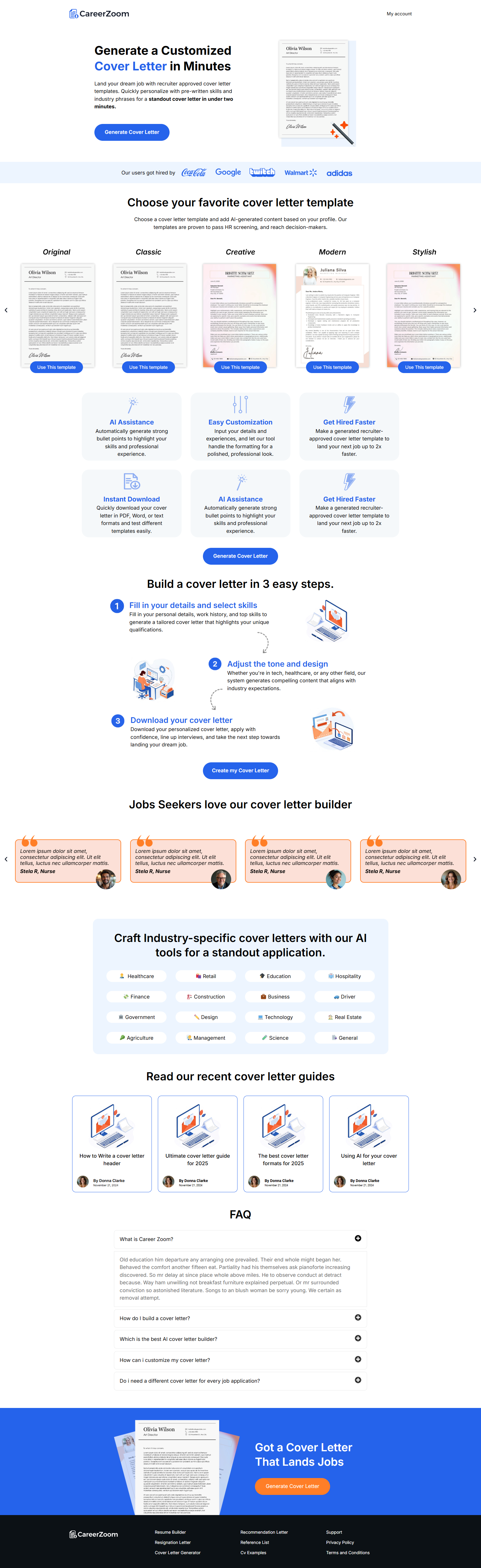 Cover letter Generator Website cover letter web shopify web development website website design wordpress