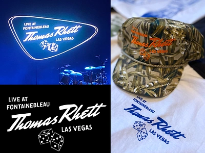 Thomas Rhett Lettering design for Las Vegas Residency 50s branding casino concert dice fontainebleau graphic design hat las vegas lettering logo merch merch design mid century retro shirt t shirt thomas rhett vegas