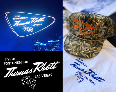 Thomas Rhett Lettering design for Las Vegas Residency 50s branding casino concert dice fontainebleau graphic design hat las vegas lettering logo merch merch design mid century retro shirt t shirt thomas rhett vegas