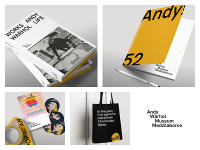 Andy Warhol museum merch and stationery andy warhol branding diary graphic design identity logo merch stationery stickers tote