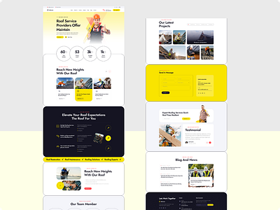 This Roof Service Website Is Approved In Theme forest net. app apps desigb apps design landing page ui ux design web design