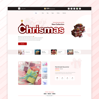 Gift Wonderland ecommerce website gift shop website design landing page design ui design website design