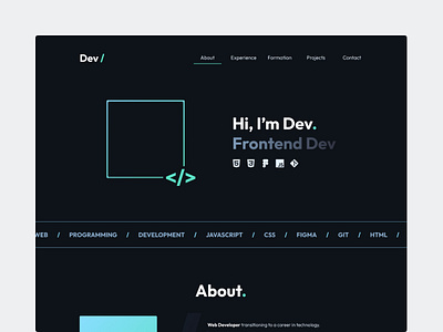 Frontend developer portfolio website design graphic design landing page portfolio ui website