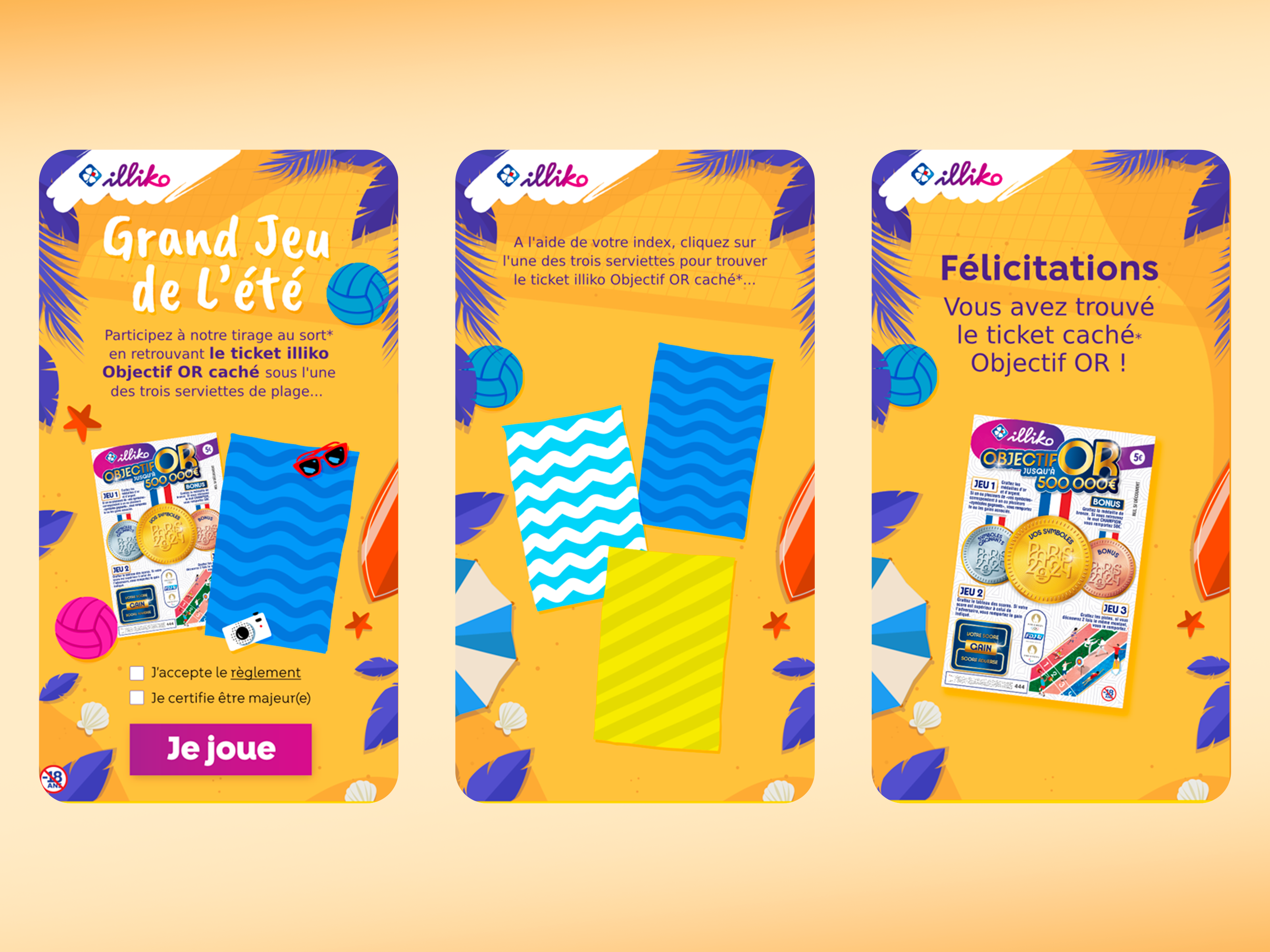 FDJ Grand Jeu de l'Été design fdj française des jeux game design graphic design illustrator la française des jeux motion graphics photoshop ui ux