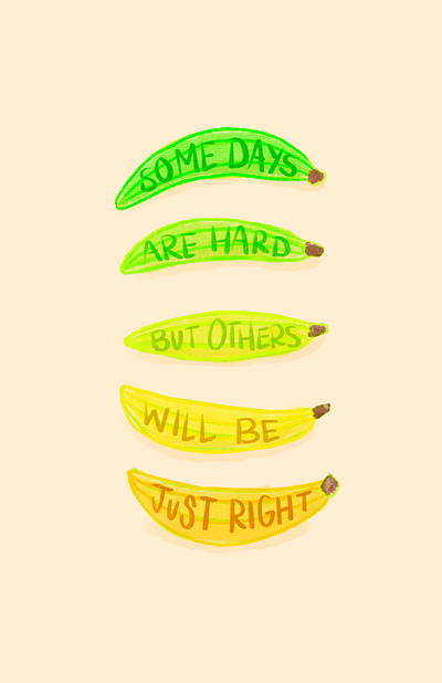 Ripe Days Ahead adobe illustrator banana bananas fruit illustration inspirational inspiring poster procreate typography