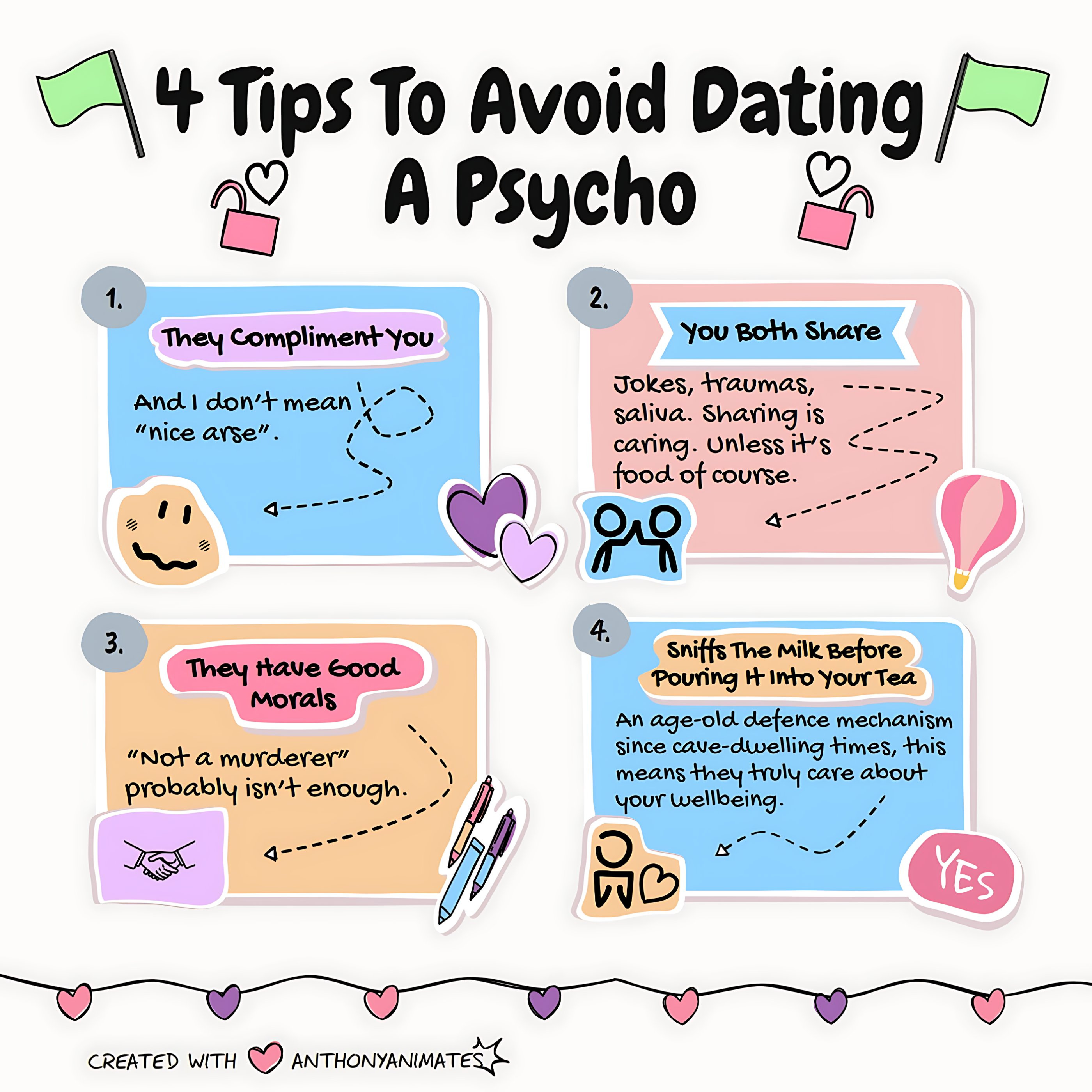 4 Tips To Avoid Dating A Psycho Doodle Design branding design graphic design illustration