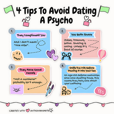 4 Tips To Avoid Dating A Psycho branding design graphic design illustration