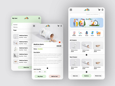 Modern Medicine Delivery App UI Design app ui ux ecommerce app figma app design health care app health tech health tech app design healthcare app healthcare ui helth care app ui interface design medical app medicine app design mobiel app ui mobile app ui mobile app ui ux modern ui online medicine store pharmacy app ui design ui ux design