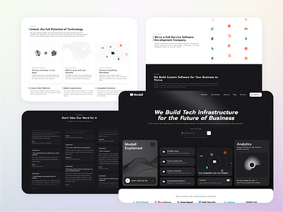 Modern Software Company Website Design agency website black and white company website corporate dark website mobile design mobile website modern software software company web design web development website ui