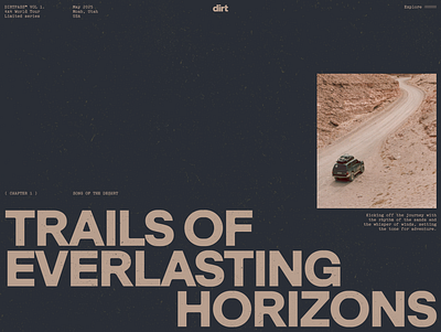 DIRTPASS™ VOL 1. / Chapter 1 4x4 adventure branding interface jeep logo minimal offroad storytelling type typography visual