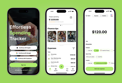 Spending Tracker app concept finance mobile money tracker ui