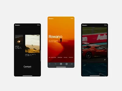Rowan in Mobile art direction bold design editorial graphic design minimal modern portfolio ui webdesign website