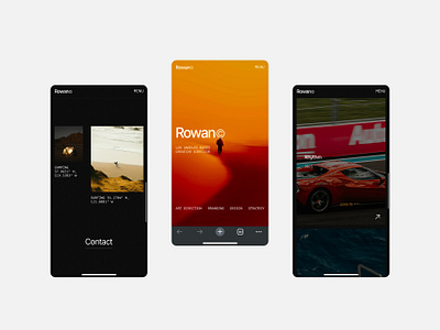 Rowan in Mobile art direction bold design editorial graphic design minimal modern portfolio ui webdesign website