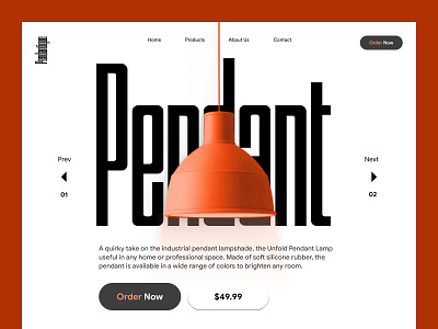 Pendantique Lamps Landing Page clean ui ecommerce header hero homepage landing page minimal modern shopify typography ui uiux ux web web design